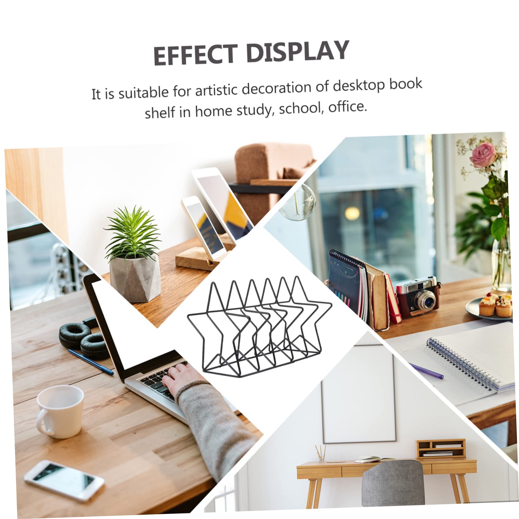 Amazon｜LALAFINA シーデスクトップ用アイアンブックラック 星型